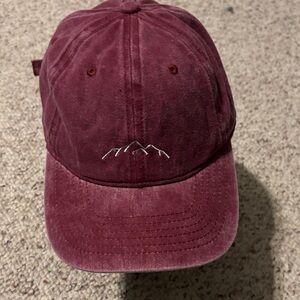 Stylish Burgundy Cap with Embroidered Design